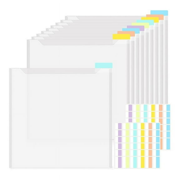 Scrapbook Paper Storage Organizer 12x12Inch Clear with Adhesive Index Tabs for Vinyl B