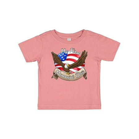 

Inktastic My First Memorial Day- Bald Eagle Gift Baby Boy or Baby Girl T-Shirt