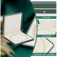 thumbnail image 4 of 19cm Square PU Leather Pearl Necklace Box Luxury Soft Touch Claimond Veins Lining Necklace Box Jewelry Storage Gift Case Dark Green Wedding Jewelry Organizer Display Case for Pendant, 4 of 9