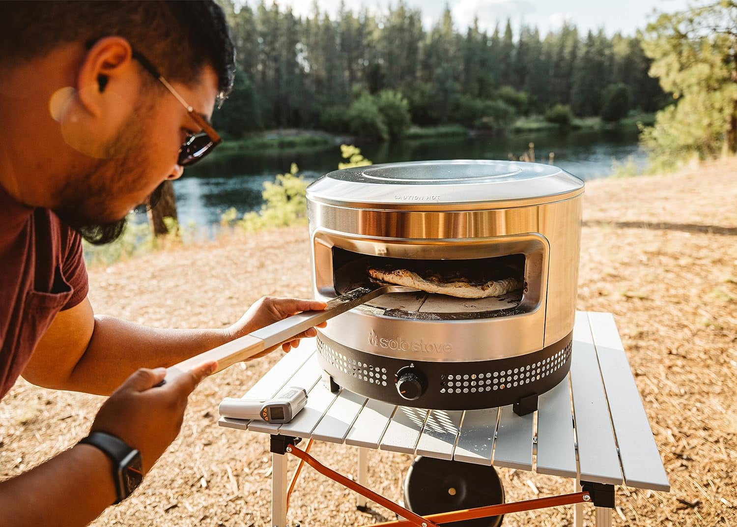Solo Stove Pi Prime Gas Pizza Oven Outdoor | Portable, Stainless Steel Powerful Demi-Dome Heating, Cordierite Pizza Stone, Panoramic Opening, Perfect for Authentic Stone Baked Pizzas