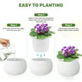 thumbnail image 6 of BUYMAX 8 inch African Violet Pots – Ceramic Easy Self Watering Plant Pot for Busy Plant Lovers,Modern Decor White Flower Pots, 6 of 7