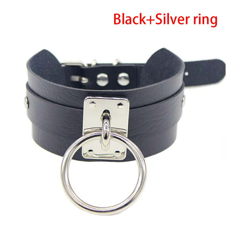 Thinsont Sexy Women Girls Circle PU Leather O-Ring Pendant Gothic