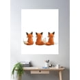 thumbnail image 2 of Foxes Sitting In A Row, Cartoon Back. Poster Wall Art, Modern Wall Decor For Living Room Bedroom, 16x24 UNFRAMED, 2 of 3