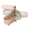 thumbnail image 2 of DOLITY 360 degree Rotating Makeup Organizer, Bathroom Makeup Holder Rack, Countertop Storage Pink 4 Layer, 2 of 9