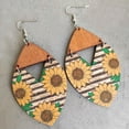 thumbnail image 3 of Geometric Triangle Arrow Leaf Print Sunflower Stripes Statement Women Earrings, 3 of 8