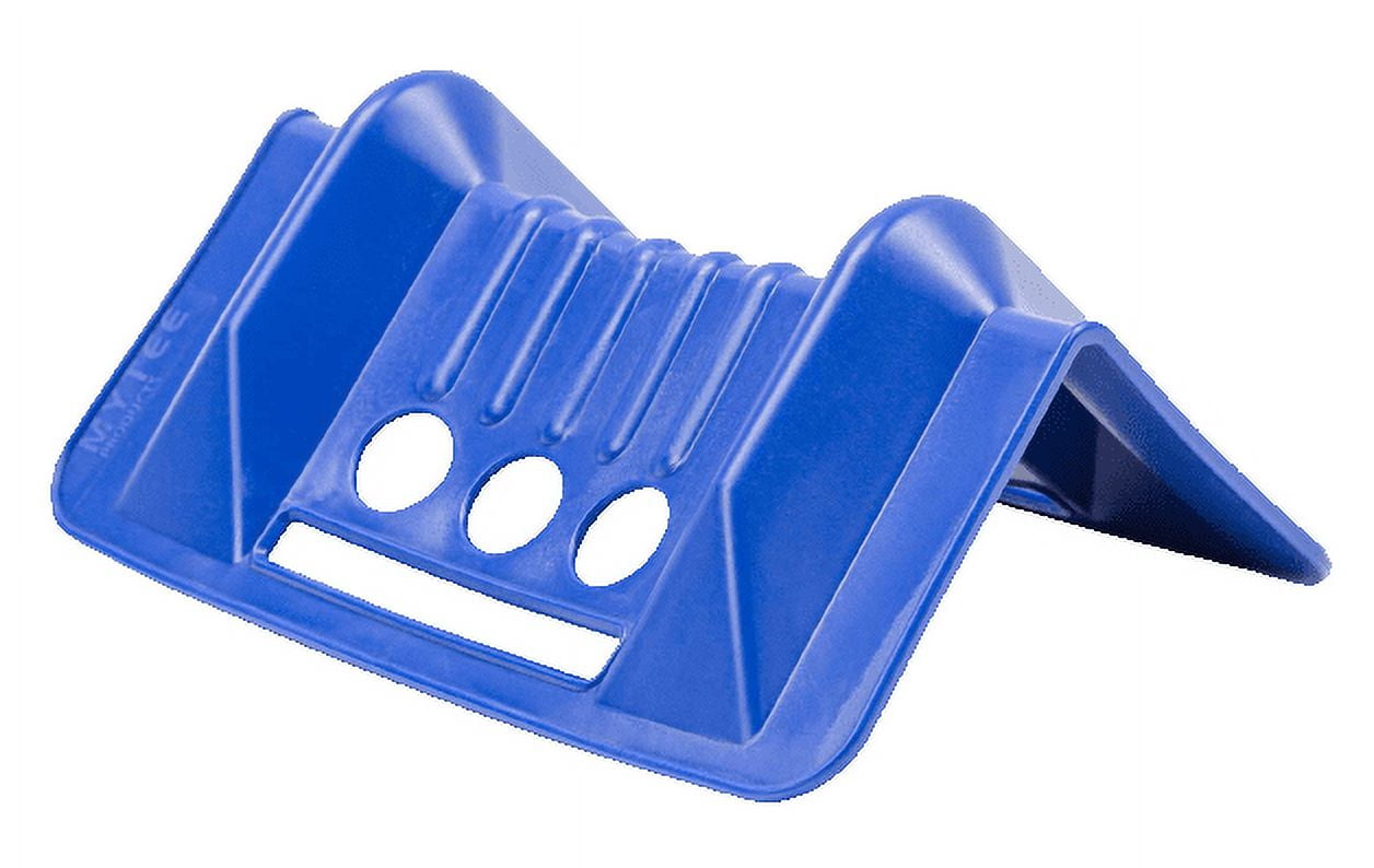 (10 Pack) 4" x 4" x 10" Blue Corner Protector V Shaped Flatbed Edge Guards with Carrying Case - Cargo Load Corner Edge Protector and Tie-Down Strap Guard for Flatbed