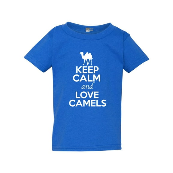 Keep Calm And Love Camels Deserts Animal Lover Toddler Kids T-Shirt Tee