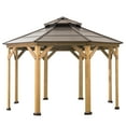 thumbnail image 4 of Sunjoy Brown polyester mosquito netting Gazebo Netting 8-Panel Screen Walls for Outdoor Patio For 13 ft. x 13 ft. Octagon Hardtop Gazebo, 4 of 5