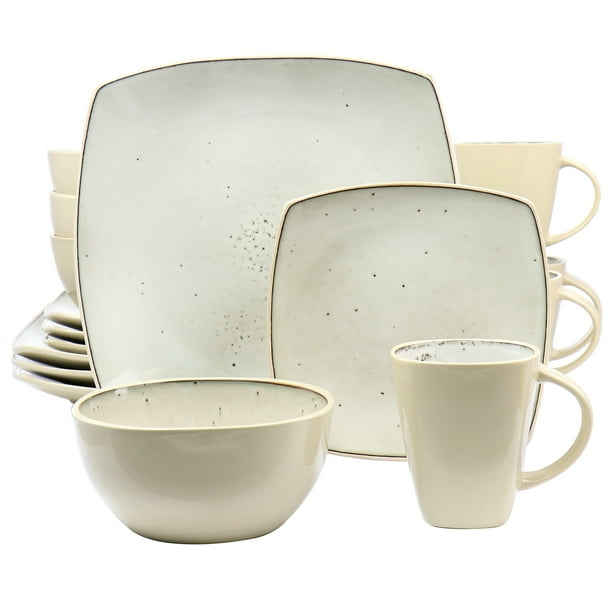 Gibson Elite Soho Lounge 16 Piece Stoneware Dinnerware Set in Light