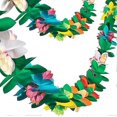 thumbnail image 1 of 2PCS Paper Garland Decorations, Hibiscus Garland Tissue Flower Banner Tropical Paper Flowers Luau Party Decorations, 1 of 5