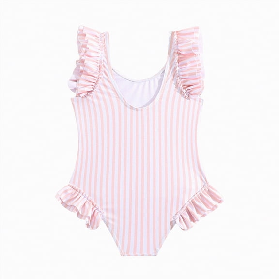 Gubotare Girls One Piece Swimsuits Girls One Piece Swimsuits Quick Dry Beach Swimwear Bathing Suit for Beach Size 5T (Pink,5 Years)