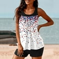 thumbnail image 5 of American Patriotic Swimsuit Tops Adjustable Straps Crew Neck Blouse Sleeveless Summer Swimwear 4th July Swim Top USA Flags Tankini Slim Fit Blouses, 5 of 5