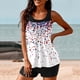 thumbnail image 5 of Trajes de baño tankini para mujer Trajes de baño de dos piezas con espalda de tiras y estampado conservador para mujer Traje de baño de dos piezas para mujer, 5 of 5
