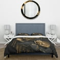 thumbnail image 3 of Designart "Orchid in Black and Gold II" Floral & Botanical Bedding Covert Set - Orchid Black Floral Bed Set With 2 Shams, 3 of 6