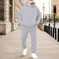thumbnail image 6 of GiLiling Boys Girls School Sweatsuits Set, Athletic 2-Piece Outfit, Preppy Hoodie and Sweatpants, Plain Tracksuit Clothing Sets (Grey, 6-7 Years), 6 of 6
