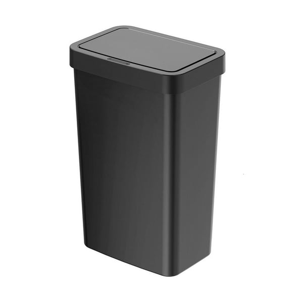 Mainstays 50l Plastic Kitchen Sensor Trash Can, Black, Mainstays 50l Kitchen Sensor Trash Can