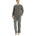 thumbnail image 4 of LANBAOSI Men Pajamas Set Comfy Plaid Flannel Pants And Microfleece Shirt Size XL, 4 of 6