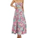 thumbnail image 3 of VISgogo Falda de verano para mujer Boho cintura elástica plisada A-Line Flowy Layered Long Beach Falda con bolsillos VISgogo moda, 3 of 6