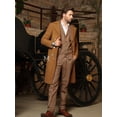 thumbnail image 2 of Menista Camel Brown Wool Blend Long Coat - Timeless Elegance and Comfort, 2 of 5