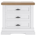 thumbnail image 5 of Signature Design by Ashley Ashbryn Three Drawer Farmhouse Style Nightstand – White & Natural Brown, USB Charging, Spacious Storage, Dovetail Drawers, 5 of 8