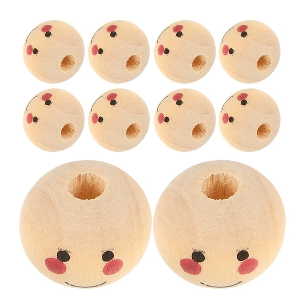 100 cuentas de madera con forma de sonrisa para hacer bisutería (cuentas sueltas) - Materiales para manualidades