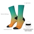 thumbnail image 4 of Fotbe Orange To Teal Gradient1 Pattern Long Socks for Men & Women – Breathable & Stretchy Compression Socks, Ideal for Running, Travel, and Everyday Wear Size 5-11, 4 of 6