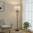 thumbnail image 4 of KAWOTI Industrial Floor Lamp with Night Light, 62.5'' Standing Farmhouse Floor Lamps for Bedroom for Living Room Oil Rubbed Bronze Finish, 4 of 10