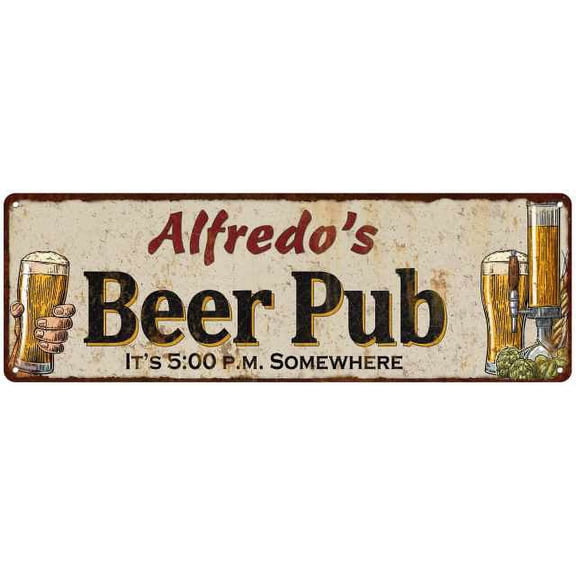 Alfredo's Beer Pub Man Cave Bar Decor Gift 6x18 Sign 106180053370