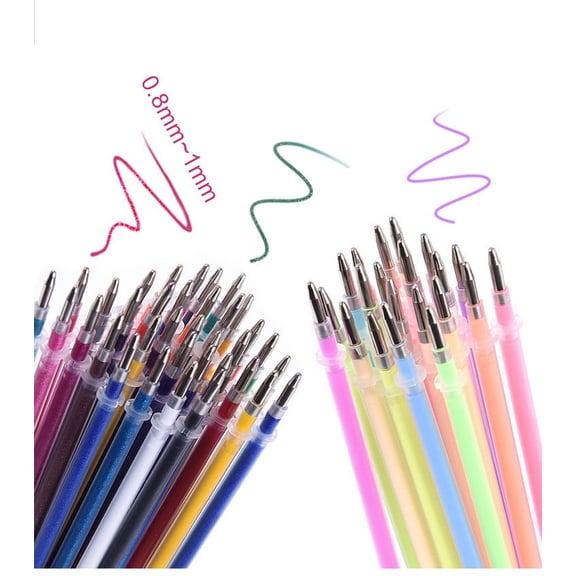 Gel Pen Refills, 48 Colors, 0.7mm, 1 Set
