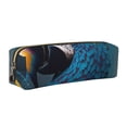 thumbnail image 1 of Disketp Modern Style Blue Parrot Estuche de Lápices de Cuero con Cierre, Estuche Compacto para Papelería, Bolígrafos y Accesorios Pequeños, 1 of 7