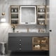 thumbnail image 2 of Light Luxury Solid Wood Bathroom Cabinets Rock Slab Integrated Washbasin Bathroom Vanity Cabinet with Sink Bathroom Furniture My Lux Decor Round, 2 of 12