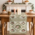 thumbnail image 2 of Boho Pink Floral Table Runner, Spring Vintage Flower Green Leaf Washable Cotton Linen Table Runners 60 Inches Long, Dresser Scarf Runner for Coffee/TV Stands/Kitchen/Cabinets 13''x60'', 2 of 8
