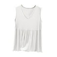 thumbnail image 2 of Lovskoo Women's Summer Modal Tank Top Undershirt Casual Solid Color Loose V-Neck Camisoles Tank Top White, 2 of 8