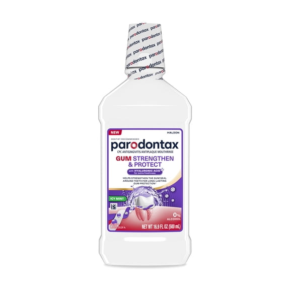Parodontax Gum Strengthen and Protect Icy Mint Mouthwash, 500 Ml