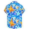 thumbnail image 5 of Camisas Manga Larga Hombre Hombres Moda Primavera Verano Casual Manga corta Turndown Neck Impreso Camisetas Top Blusa (Orange, XXL), 5 of 5