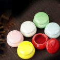 thumbnail image 4 of ZHAOCHENG 3 tarros de cerámica para crema, mini cajas de almacenamiento, tarros de cerámica portátiles, estuche de maquillaje, botella sellada para crema, colorete, joyas, cuentas, azul, rosa y verde, 4 of 5