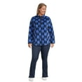 thumbnail image 2 of Terra & Sky Women’s Plus Size Quarter Snap Faux Sherpa Pullover, Sizes 0X-4X, 2 of 5