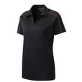 thumbnail image 5 of Sport-Tek Ladies Micropique Sport Wick Piped Polo-L (Black/ True Red), 5 of 6
