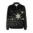 thumbnail image 5 of PNTUTB Women's Fashion Star Print Zipper Pocket Hoodless Casual Comfortable Long Sleeve Jacket&Flash Picks, 5 of 6