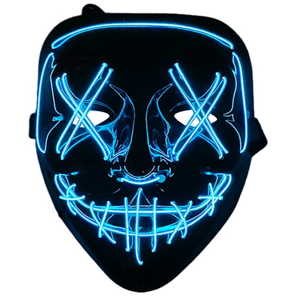 Máscara Halloween Wdftyju Fluorescente Terror fiesta Accesorios de Vestir azul