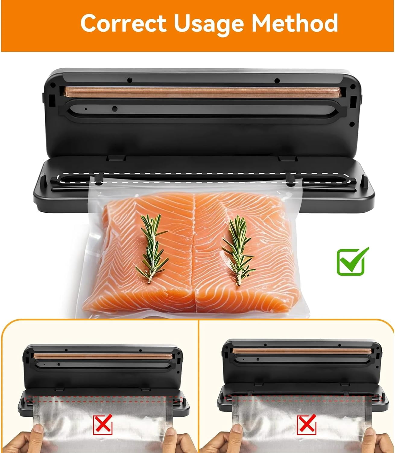 Food Vacuum Sealer Machine, 8-in-1 Multifunction, 10s Fast Sealing for Dry & Moist Food, Compact Design with Built-in Cutter & 10 Vacuum Bags,White