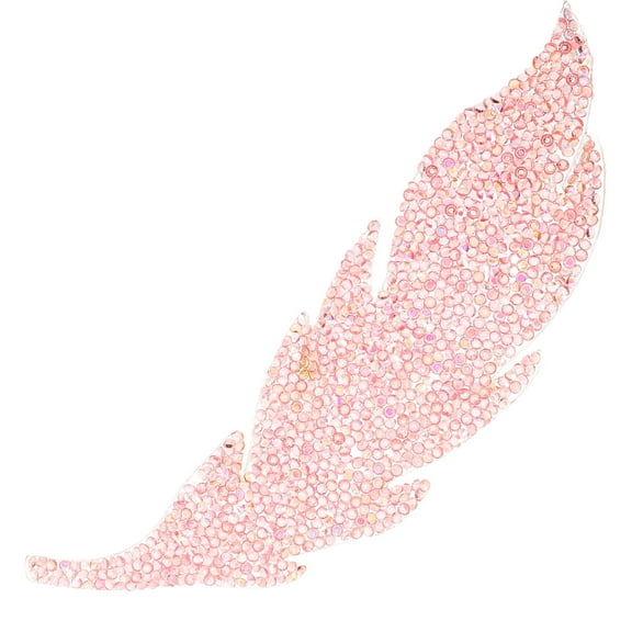 WASHWEPE 1Pcs Pink Rhinestone Applique Embellishments for Clothing Accessories and Diy