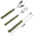 thumbnail image 3 of Outdoor Stainless Steel Folding Fork Knife Spoon Tableware Set for Camping Picnic Travel, 3 of 4