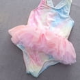 thumbnail image 5 of Tiijoy Girls Scale Print Ruffle One-Piece Swimsuit with Swim Cap Bathing Suit, Sizes 2-8, 5 of 8