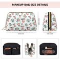 thumbnail image 2 of Cartoon Cute Cow Head Flowers Makeup Bag, Large Capacity Travel Cosmetic Bag for Women Girls- Travel Toiletry Bag Leather Portable Waterproof Makeup Case Organizer with Handle, 2 of 4