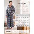 thumbnail image 7 of AMITOFO Long Robes for Men with Hood & Pockets,Soft Plush Full Length Hooded Bathrobe Winter Warm Fleece Sleepwear Shawl Collar Housecoat ,Size L & Gray Navy Plaid, 7 of 7