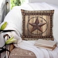 thumbnail image 3 of 18x18 Pillow Covers Set of 2, Western Farmhouse Throw Pillow Covers Decorative Couch Cushion Case, Primitive Rustic Country Retro Texas Star Microfiber Square Pillowcases for Bedroom Car Living Room, 3 of 7