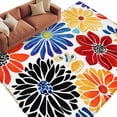thumbnail image 3 of 5x7 Area Rugs, Ethnic Spring Floral Non-Skid Rubber Backing Large Rectangle Rugs - Living Room Bedroom Home Office, Summer Colorful Botanical Indoor Floor Mat Carpets Washable Rug, 3 of 9