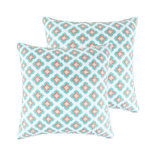 Levtex Home Majestic Euro Sham Set Medallion Teal Orange Red