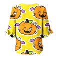thumbnail image 5 of MVRLSH Shirts Tops for Women Half Button Down V Neck Three Quarter Sleeve Loose Fit Summer Cotton Casual Blouse Yellow - XXL, 5 of 5